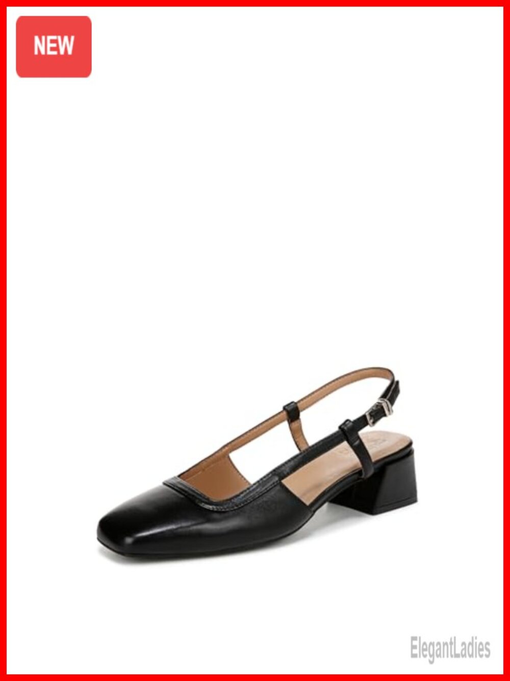 Naturalizer Harper Slingback Block Heel Pump Square Toe Comfort